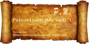 Petrovitsch Ménrót névjegykártya